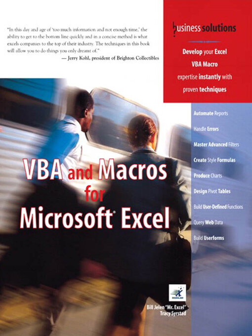 Cover image for VBA and Macros for Microsoft Excel